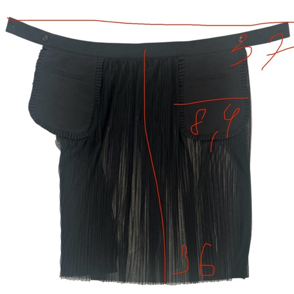 Black Double-Breasted Women's BLAZER Dress/sheer pleated midi Skirt size L NWT - Picture 15 of 16